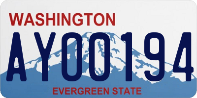 WA license plate AYO0194