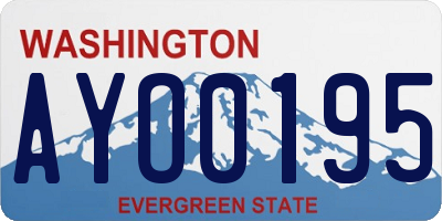 WA license plate AYO0195