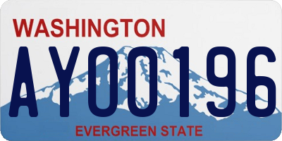 WA license plate AYO0196