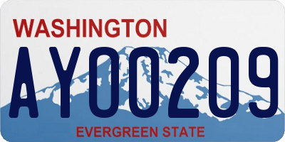 WA license plate AYO0209