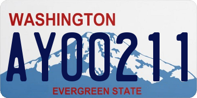 WA license plate AYO0211