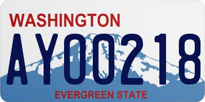 WA license plate AYO0218