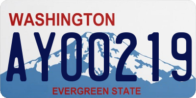 WA license plate AYO0219