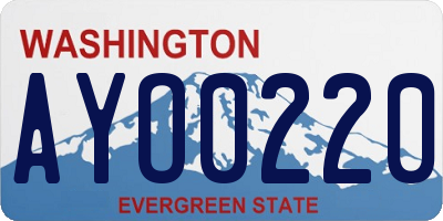 WA license plate AYO0220