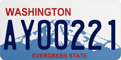 WA license plate AYO0221