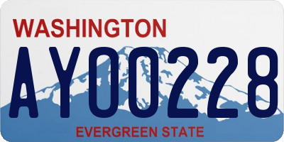 WA license plate AYO0228
