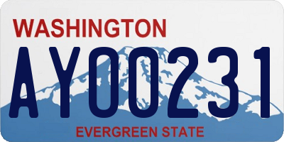 WA license plate AYO0231