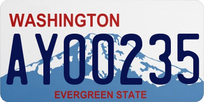 WA license plate AYO0235