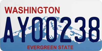 WA license plate AYO0238