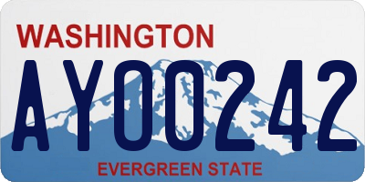 WA license plate AYO0242