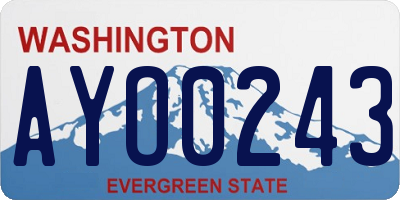 WA license plate AYO0243
