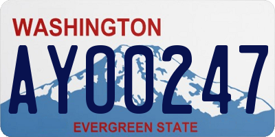 WA license plate AYO0247