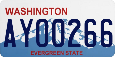 WA license plate AYO0266