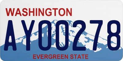 WA license plate AYO0278