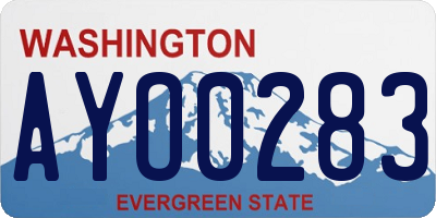 WA license plate AYO0283
