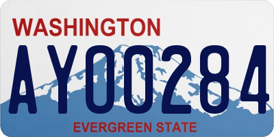 WA license plate AYO0284