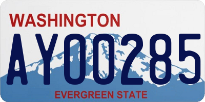 WA license plate AYO0285