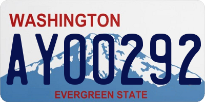WA license plate AYO0292