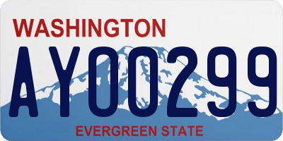 WA license plate AYO0299