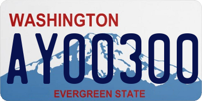 WA license plate AYO0300