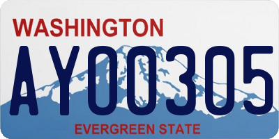 WA license plate AYO0305