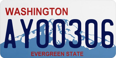 WA license plate AYO0306