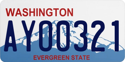 WA license plate AYO0321