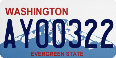 WA license plate AYO0322