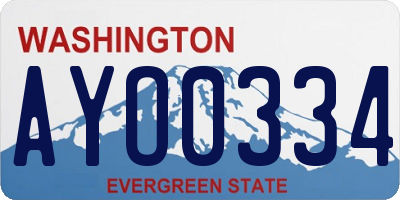 WA license plate AYO0334