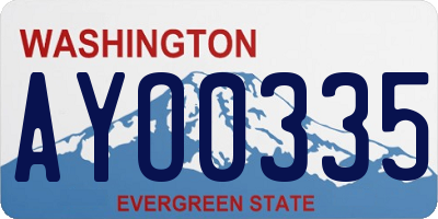 WA license plate AYO0335