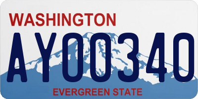 WA license plate AYO0340