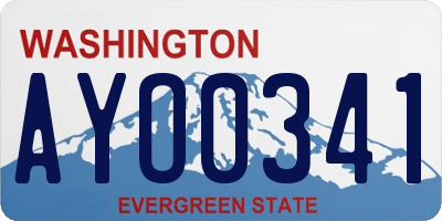 WA license plate AYO0341