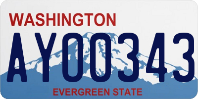WA license plate AYO0343