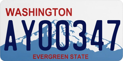 WA license plate AYO0347