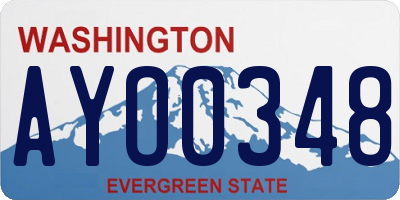 WA license plate AYO0348