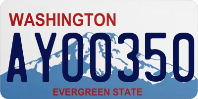 WA license plate AYO0350