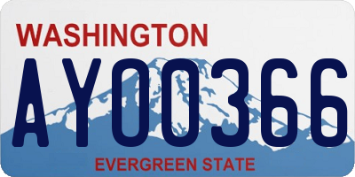 WA license plate AYO0366