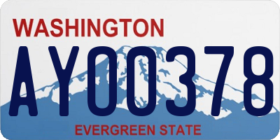 WA license plate AYO0378