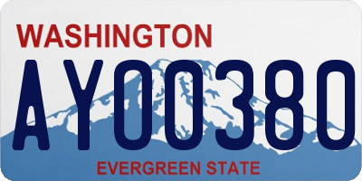 WA license plate AYO0380