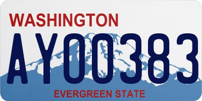WA license plate AYO0383