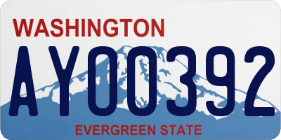 WA license plate AYO0392
