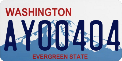 WA license plate AYO0404