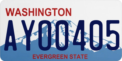 WA license plate AYO0405