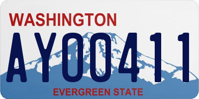 WA license plate AYO0411