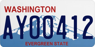 WA license plate AYO0412