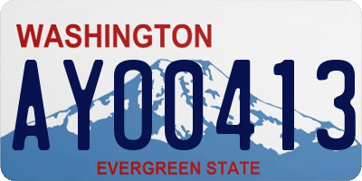 WA license plate AYO0413