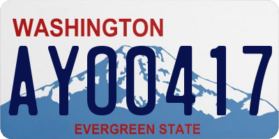 WA license plate AYO0417