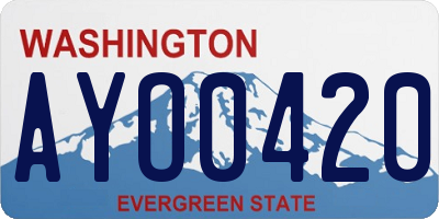 WA license plate AYO0420