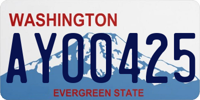 WA license plate AYO0425