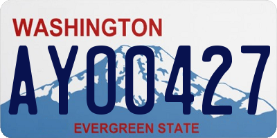 WA license plate AYO0427